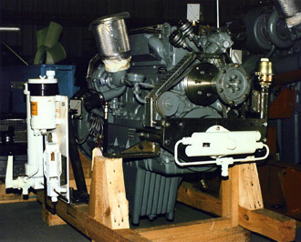 Lucas Bryce B35G8 hydraulic starter system installed on MAN engine